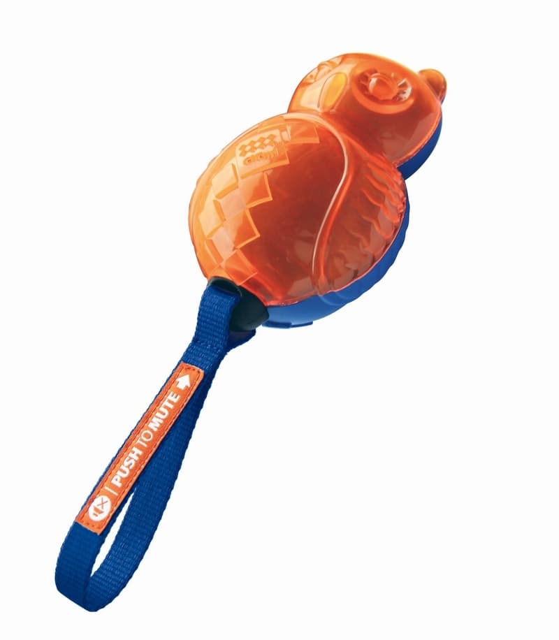 GiGwi Owl Push To Mute Blue/Orange