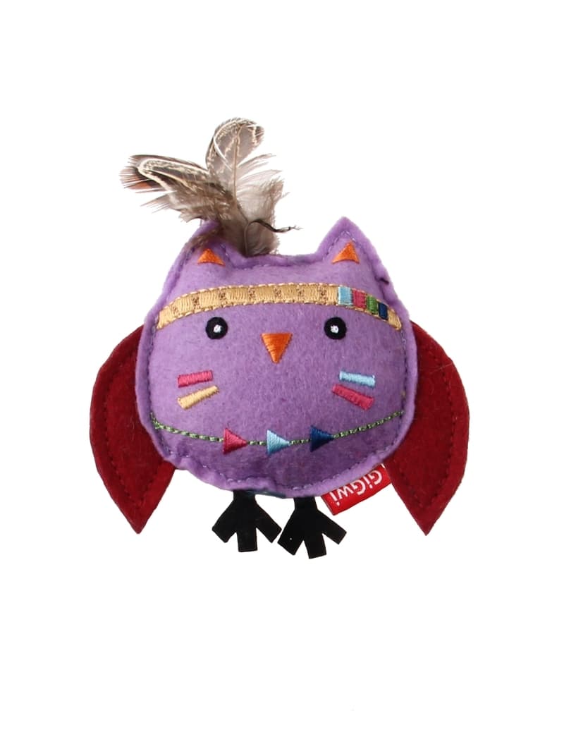 GiGwi Happy Indians Owl Felt Catnip