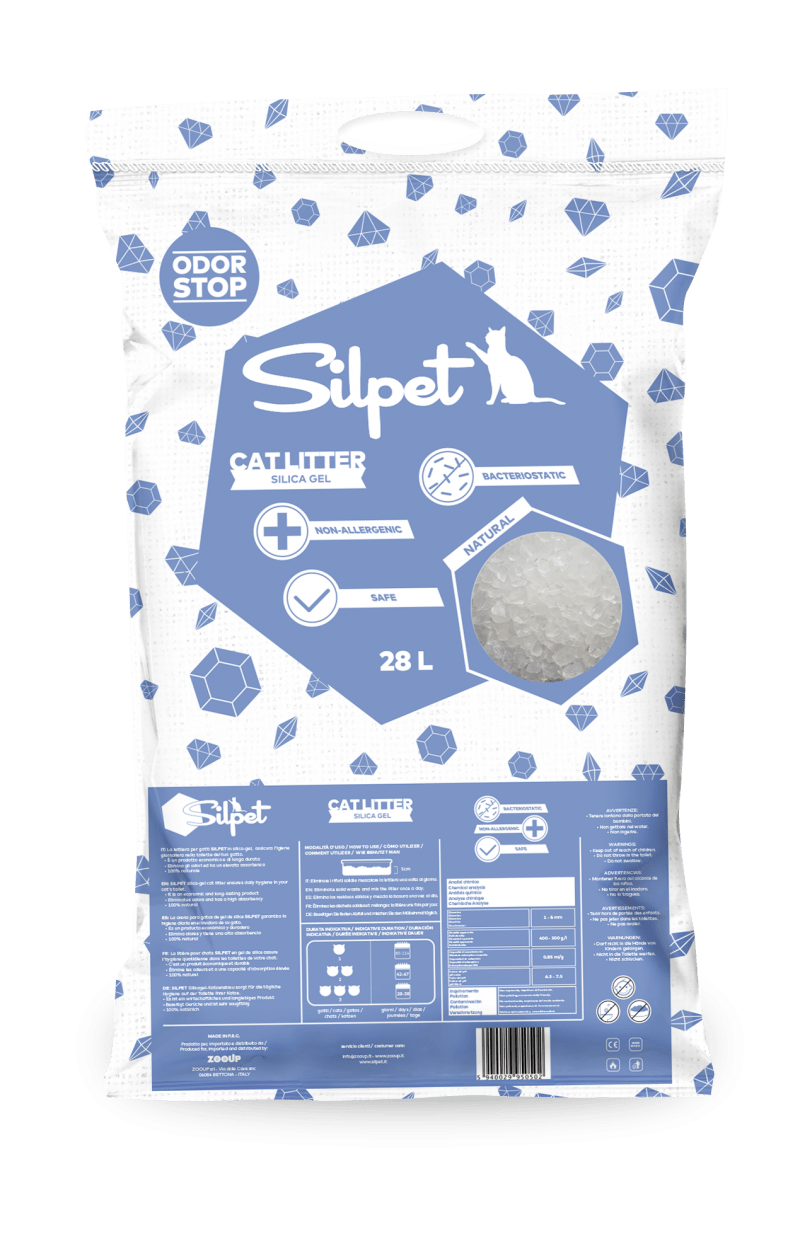 Silpet Lettiera in Silica – Gel 28 Litri Profumazione Neutra