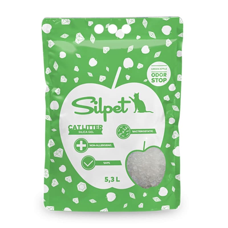 Silpet Lettiera in Silica – Gel 5,3 Litri Profumazione Mela Verde